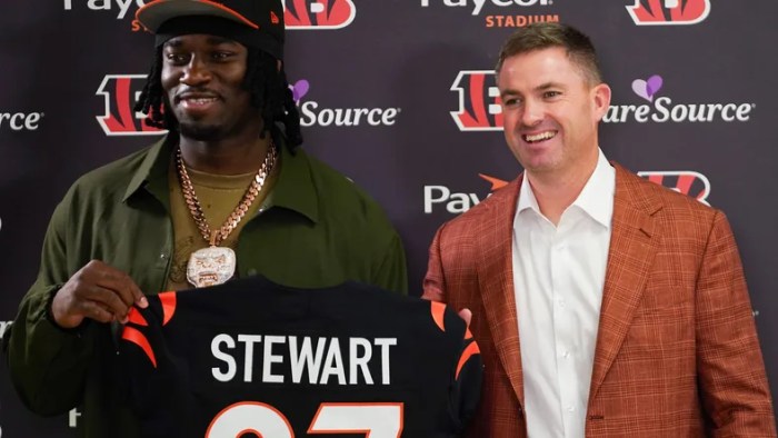 Shemar Stewart Draft Analysis Bengals 1st round draft pick shemar stewart sat out rookie minicamp due contract