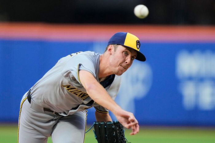 Brewers phenom Jacob Misiorowski gets tagged for 1st time in loss to Mets Brewers jacob misiorowski hit hard vs mets