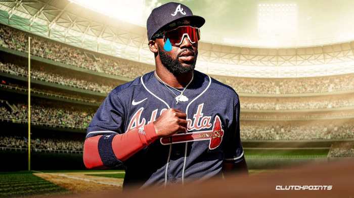 Michael Harris tosses first pitch for Atlanta Braves Braves michael harris swipes 12th bag
