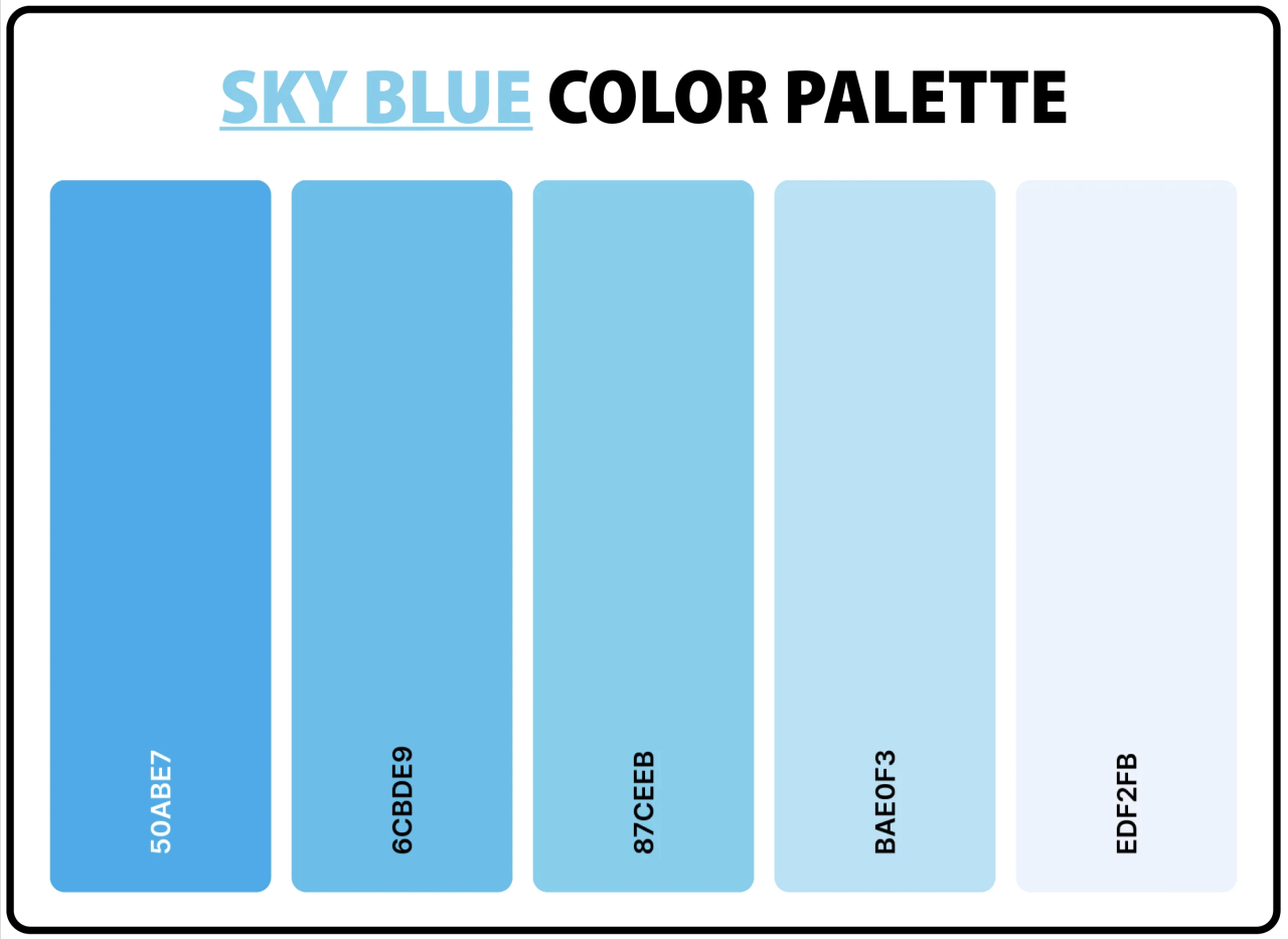 Sky Blue Color Chart