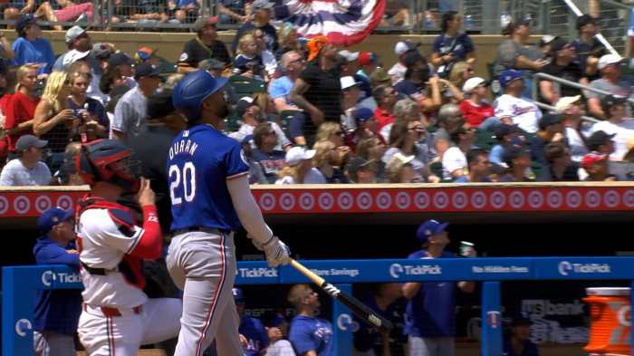Rangers ezequiel duran starts at third base