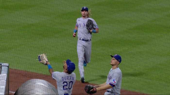 Rangers ezequiel duran starts at third base 972353