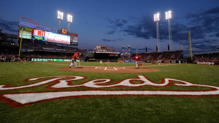 Download Cincinnati Reds' Ballpark Wallpaper | Wallpapers.com Reds nick martinez picks up sixth win