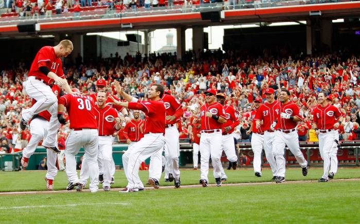 Download Cincinnati Reds Players Painting Town Red Wallpaper ... Reds graham ashcraft throws wednesday