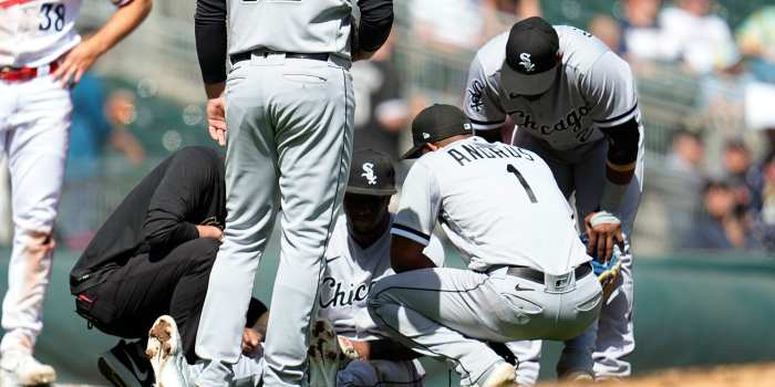 Video of male and female fans slugging it out at Chicago White Sox ... White soxs michael taylor exits with bruise