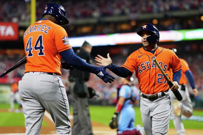Projecting the Houston Astros starting lineup for 2023 Astros yordan alvarez suffers setback rehab will see specialist hand injury