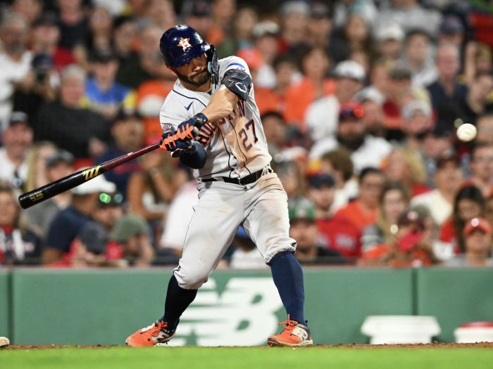 Astros jose altuve knocks in two