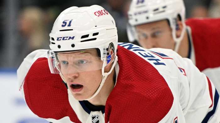 Montreal Canadiens Rookie Emil Heineman Injured After Being Hit By A ... Islanders emil heineman inks two year deal with islanders