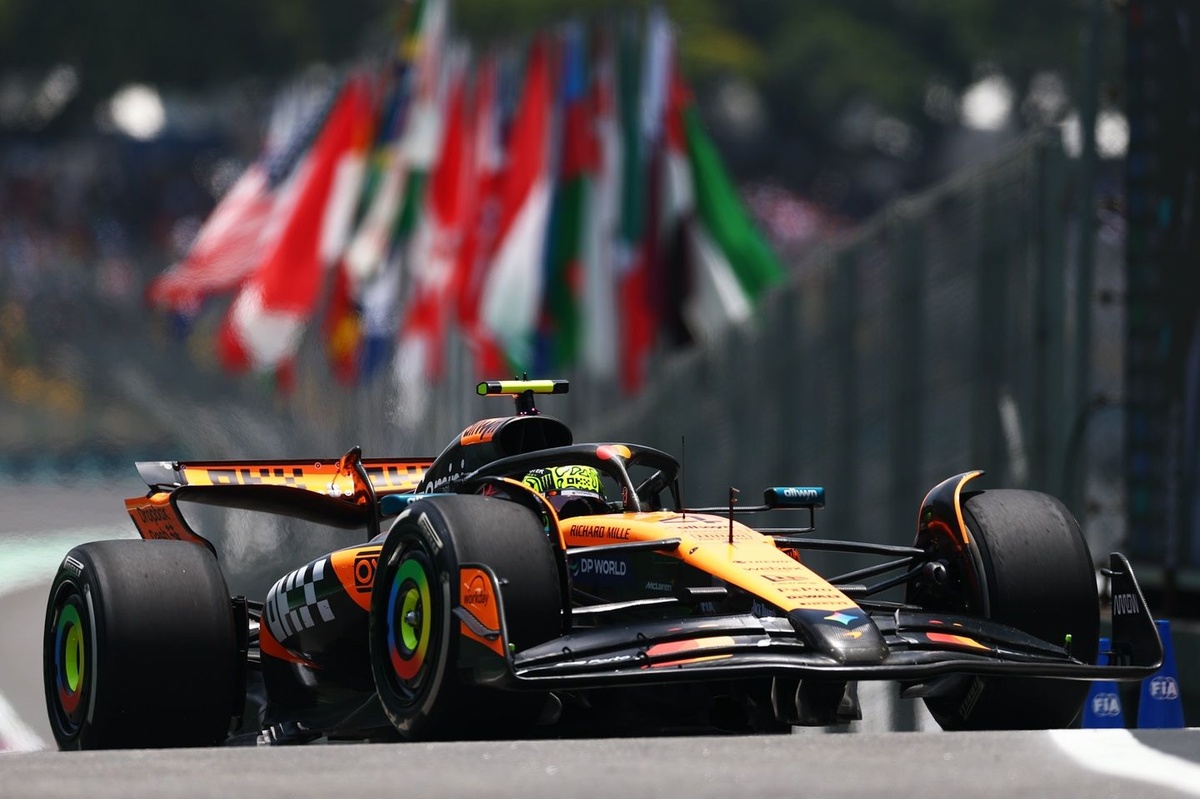 F1 Brazil GP: Lando Norris leads Oscar Piastri in McLaren 1-2 in FP1