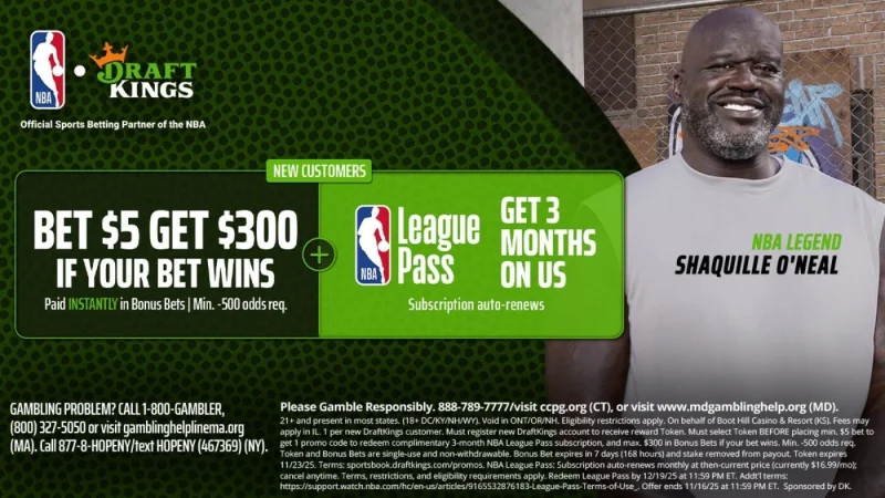 Use DraftKings promo code to get $300 bonus bets, free NBA League Pass by picking Cardinals-Cowboys on MNF