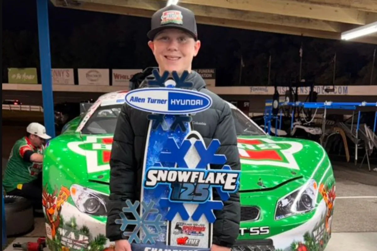 Thirteen-Year-Old Keelan Harvick Makes History as Youngest Snowflake 125 Champion