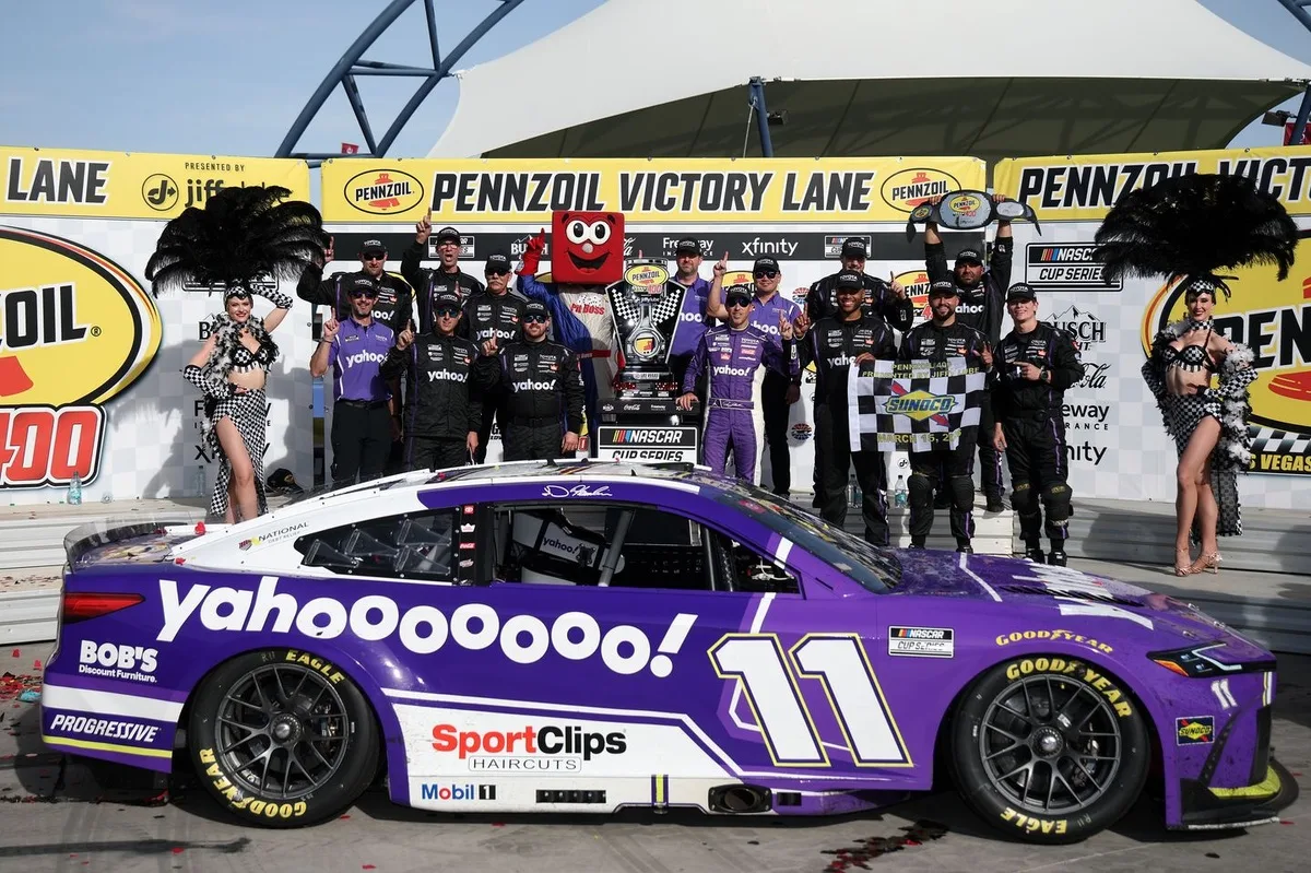 Hamlin Triumphs in Las Vegas After Overcoming Penalty, Edges Elliott for First Win of 2026 Season