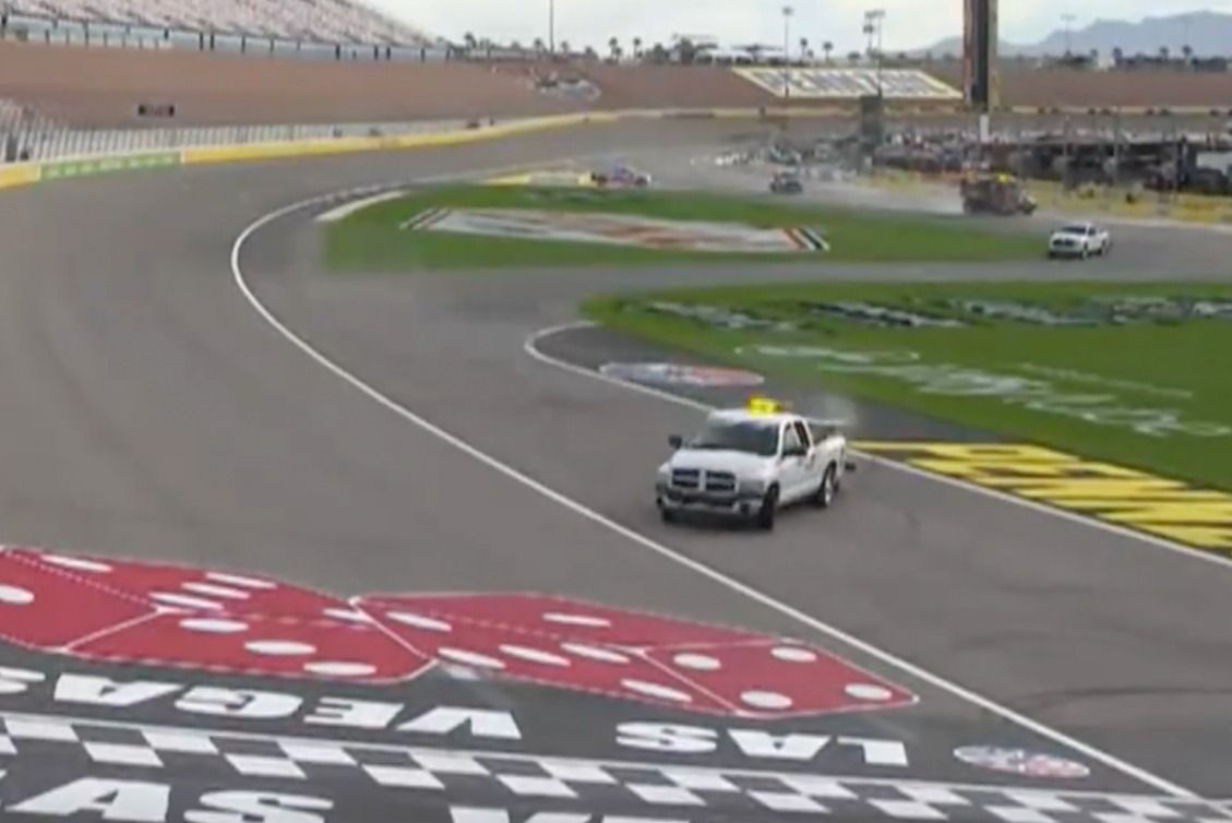 NASCAR Safety Truck Executes Dramatic Maneuver in Las Vegas Practice