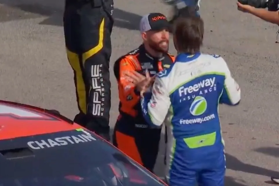 Vegas Track Erupts: Chastain and Suarez in Fiery Post-Race Confrontation