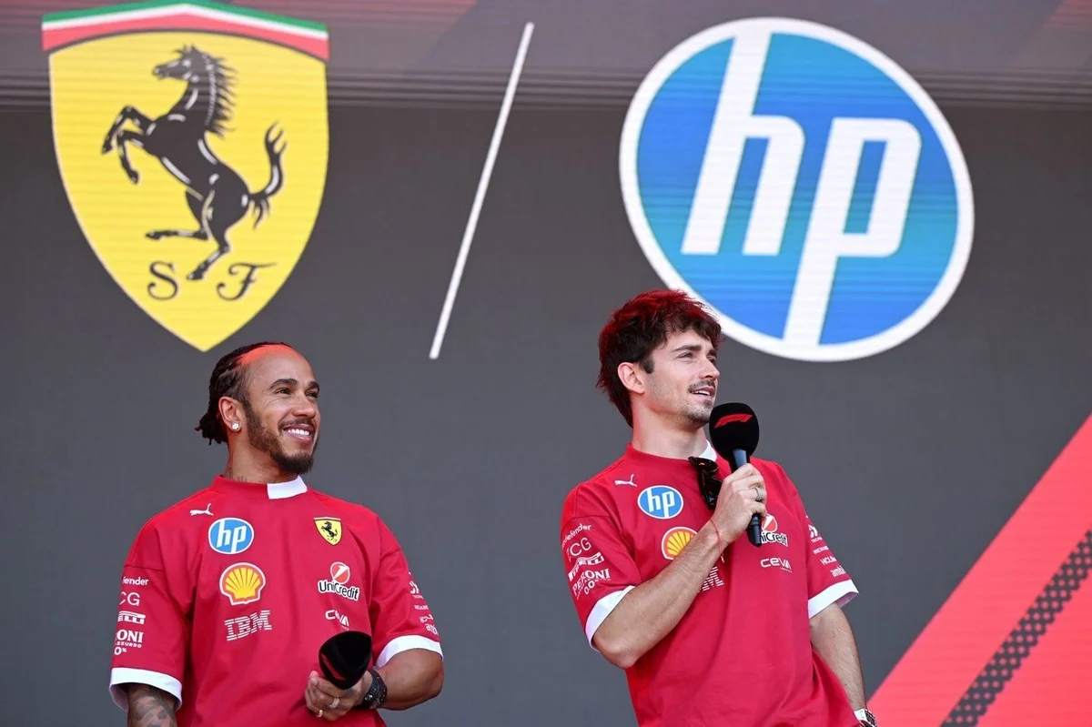 Hamilton and Leclerc Showcase Ferrari’s Electric Luce in High-Octane Pre-Unveiling Test, Generating Significant Online Engagement