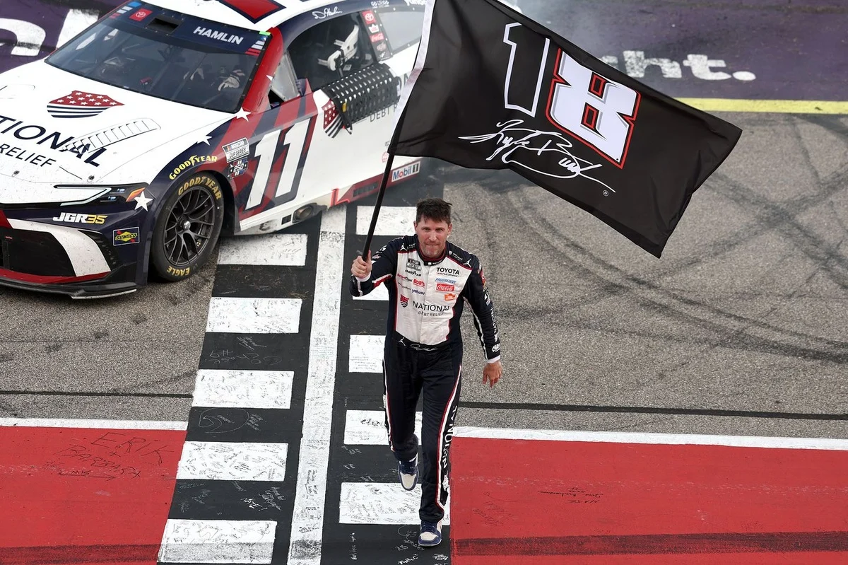 Denny Hamlin Secures 63rd Career Victory at Michigan, Drawing Even with Kyle Busch on All-Time Wins List
