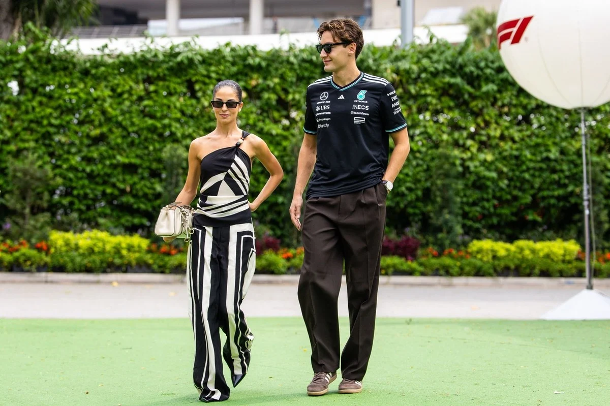 Formula 1 Driver George Russell Confirms Engagement to Long-Term Partner Carmen Montero Mundt.